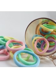 50pcs Set Colorful Girl Ornament Nylon Elastic Hair Bands Ponytail Hair Accessories Holder Rubber Bands Scrunchie Headband