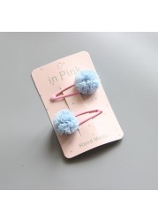 2pcs/set cute lace pom pom baby hair clips cute kids girl hairpin hair accessories hair clips for children