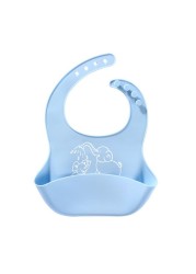 Infant Baby Bibs Soft Silicone Feeding Pockets Solid Adjustable Elastic Waterproof Anti-leaking Cartoon Burp Cloths Eco-friendly