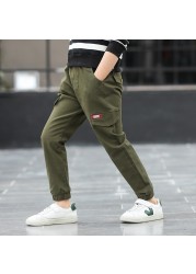 Boys Pants 2022 Autumn Cotton Long Kids 3 5 10 14 Years Children Pants New Style High Quality Pantalones Causal Cargo Pants