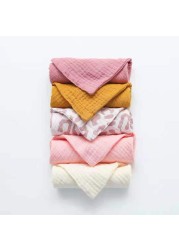 5pcs baby towels muslin cloth hand face wipes saliva bib handkerchief towel