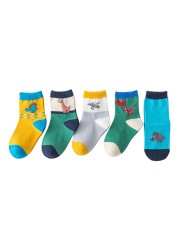 5 pairs soft cotton children socks cute cartoon print kids socks newborn baby boy socks casual girls boys socks 1 to 12 years