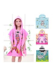 Cartoon Baby Bath Towel Microfiber Cotton Hooded Beach Towel Newborn Cape Towels Soft Poncho Kids Bathing Stuff Infant Towel