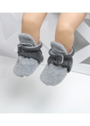 Winter Baby Boy Girl Socks Baby Shoes Socks Easy Wear Tight Hook and Loop Infant Newborn Walking Fluff Warm Moccasins Zapatos Bebe