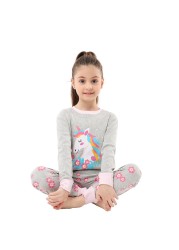 Girls Unicorn Pajamas Kids Sleepwear Dinosaur Pajamas Kids Rocket 1-8 Years New Set 2020