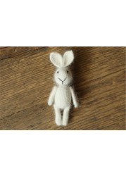 Newborn Photography Props Handmade Knitted Dolls Rabbit Bear Baby Photography Studio Accessories