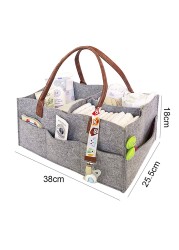 Baby Diaper Caddy Organizer Portable Holder Bag Baby Felt Storage Nursery Basket Foldable Maternity Nursery Organizer Bag