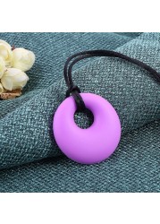 2 Pack Boys Girls Sensory Chew Necklace Silicone Rubber Necklace Jewelry For Autism, ADHD