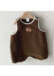 2022 New Spring Autumn Fashion Baby Girls Boys Cute Cartoon Bear Sweater Home Sleeping Bag Newborn Warm Sweater