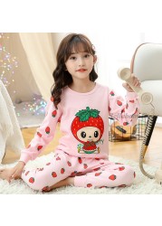 Baby Boy Girl Pajama Sets Korean Spring Pajamas For Kids Sleepwear Set Cotton Cartoon Cow Night Outfits Autumn Children Clothes