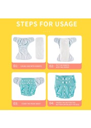 Happyflute New Hot Sale OS Pocket Diaper Plain and Print Washable and Reusable Adjustable Baby Diaper Cover