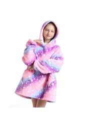 Family Hoodie Oversized Homewear Fleece Warm Sherpa Blanket Girls Thick Sleepwear, If You Need Two Sweatshirt, Please Order Two