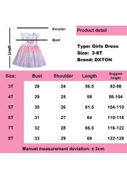 DXTON-Girls Summer Dresses Princess Kids Clothes Flying Sleeve Unicorn Dress 2021