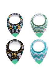 Baby Bibs With Teether Baby Stuff Triangle Bib Silicone Baby Scarf Cotton Drooling Cloth Towel Burp Feeding Infant Towel