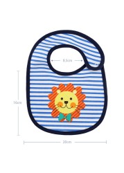 2pcs/lot infant new cartoon animal pure cotton absorbent comfortable baby bib boys and girls soft three-layer saliva towel