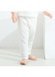 Baby cotton clothes, long-sleeved shirt and white pants, simple, spring and autumn new collection