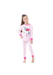 Disney Princess Pajamas Sets Cotton Snow White Girls Sleepwear Unicorn Sleepwear 2-8 Years Kids Children's Sleepwear Set