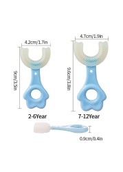 Kids Baby U-Shape Toothbrush Food Grade Silicone Infant Toothbrush 360 Degree Baby Oral Care Cleaning Guide