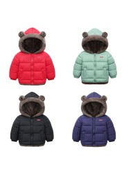 Kids Clothes Cotton Thick Down Girls Jacket Baby Winter Warm Coat Kids Zipper Hooded Costume Boys Outwear JYF