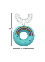 Children's 360 Degree Donut Manual Toothbrush Kids Silicone U-shaped Toothbrush Cartoon Gift For 2-6-12 Years Old