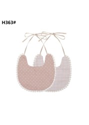 New Infant Baby Girl Boy Bib Baby Boy Dinner Feeding Tassel Double Deck Cotton Linen Burp Cloths Saliva Towel