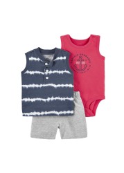 Newborn casual clothes outfit cute baby boys romper short sleeve shorts travel suit spring summer girls outdoor sports wear