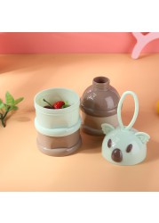 Bear Pattern Portable Baby Food Storag Slot Box Multigrain Cartoon Infant Milk Powder Tray Food Snack Container