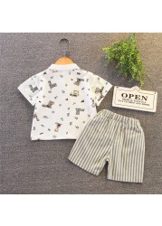 New Summer Baby Clothes Suit Children Fashion Boy Girls Cartoon T-Shirt Shorts 2Pcs/Set Toddler Casual Clothing Kids Tracksuits