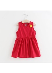 2022 Summer Kids Sleeveless Dresses for Little Girls Dress for Wedding Party Baby Girl Casual Clothes Children Princess Vestidos