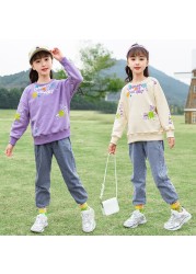 WKPK New Spring Autumn Girls Clothes 4-18 Kids T-shirt + Pants Set Teenager Clothes Comfortable Kids Outdoor Clothes