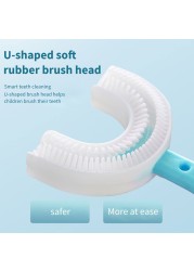 Kids U-Shape Toothbrush Food Grade Soft Silicone Brush Head Massage Toothbrush For Kids Children Oral Care Tool