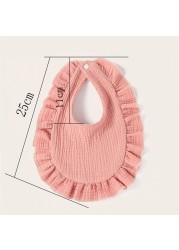 1pc Cute Boy Girls Lace Bibs Soft Cotton Adjustable Lace-up Baby Bib Burp Cloths For Babies Feeding Saliva Towel