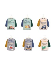 Children's Cartoon Printed Waterproof Baby Bib Adjustable Long Sleeve Baby Bib