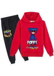 Kissy Messi Poppy Play Costume Kids Horror Clothes Baby Boys Harajuku Huggy Wuggy Hoodie Pants 2pcs Sets Teen Girls Clothes