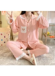 Women Sleepwear Pregnant Breastfeeding Clothes Pajama Set Homewear Spring Autumn Maternity Clothes Cotton Pregnancy Nursing Outfit