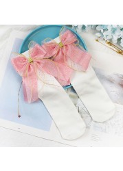 Children Cotton Socks Knee High Toddlers Girls Sock Big Bows Soft Infant Baby Long Tube Sock Kids School