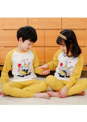 Easter Pajamas Kids Pajamas Girl Sleepwear Set Cotton Rabbit Top+Pants Pajama Outfit Long Sleeve 2pc Pink Children Night Clothes