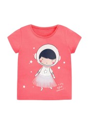 Little Maven 2022 Baby Girls New Fashion Tops Lovely Cartoon Rabbit Cotton T-shirt Soft and Comfort For Kids 2-7 Years