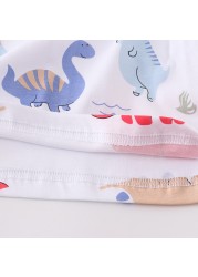 Jumping Meter Kids T-Shirt Cartoon Dinosaur Knitted Cotton Casual Breathable Short Sleeve Sports Tops Bottoming Shirt