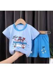 Seieroad Summer Children's Clothing Cartoon Unicorn Boys T-shirt + Pants Short Sleeve Children Clothing Set Teenage Tracksuit