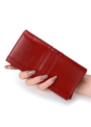 New Fashion Women's Leather Wallet Genuine Leather Women Wallet With Clip Card Holder Business Card Holder