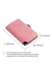 RFID Blocking Card Holder Women Mini Wallets Minimalist Mini Metal Wallet Pink Money Purses Ladies Mini Wallet Blackpink 2021