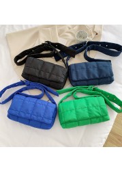 Solid Color Nylon Cloth Shoulder Crossbody Square Bags for Women 2022 Women Designer Small Flap Handbag Female Messenger Bag