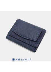 2022 News Japanese Leather Lady's Wallet Personalized First Letter Hot Stamping Card Bag Short ins Hot Leather Zero Wallet