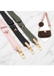 Large wide canvas strap nylon strap luxury designer shoulder bag strap replacement with genuine leather handbag accessory parts