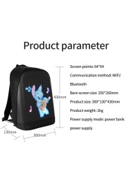 2021 Smart Led Mesh Pix Backpack LED Advertising Light Waterproof WiFi Version Backpack Outdoor Climbing Bag Hiking Panel Bags