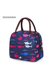 High Capacity Portable Lunch Bags For Men Women Picnic Travel Oxford Waterproof Kids Bento Cooler Bags Print Insulation Package