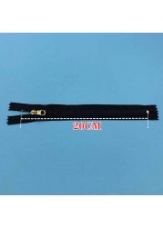 Close End 20-24cm 1pc White Black Gold Silver Metal Zipper For Sewing Zip Garment Accessories Jeans Zippers DIY Zipper Tools