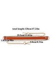 120cm Bag Chain Replacement Metal Chain PU Leather Bag Straps DIY Handbag Handles Shoulder Straps Accessories Bag Handles