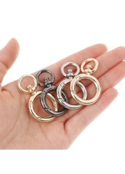 4pcs Open Circle Snap Hook Spring Gate O Ring Trigger Clasps Leather Bag Strap